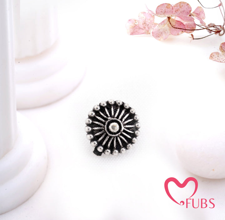 Oxidized Sunburst Nose Ring