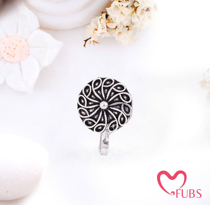 Mandala Swirl Oxidized Nose Ring