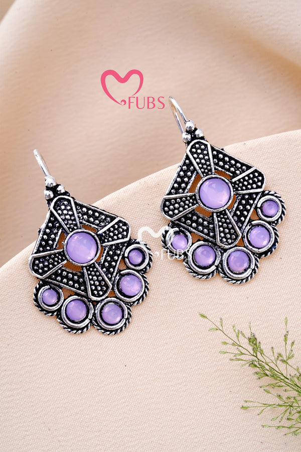 Saundarya Square Oxidized Kundan Earrings