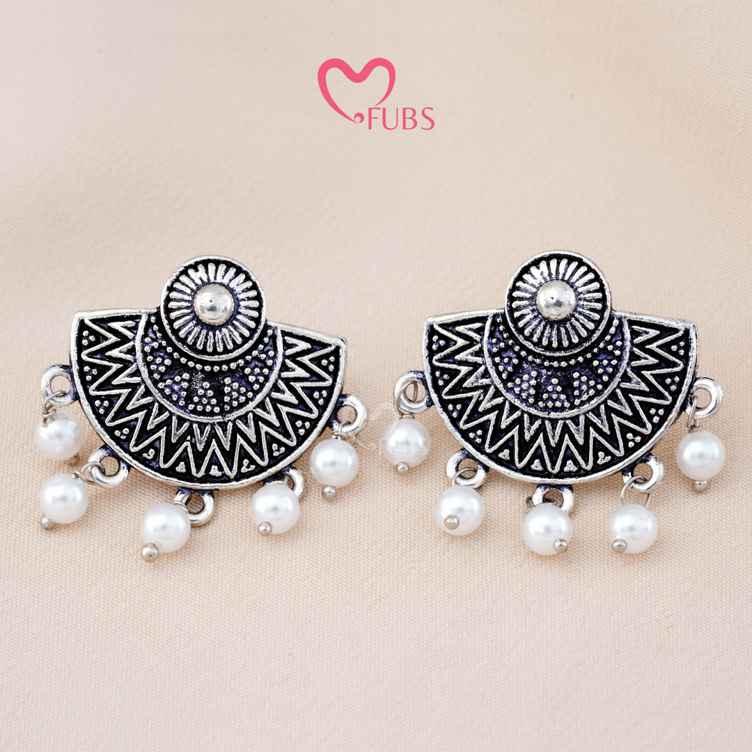 Oxidised Necklace and Earrings Combo for Festive Look