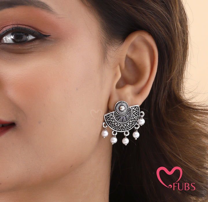 Oxidised Necklace and Earrings Combo for Festive Look