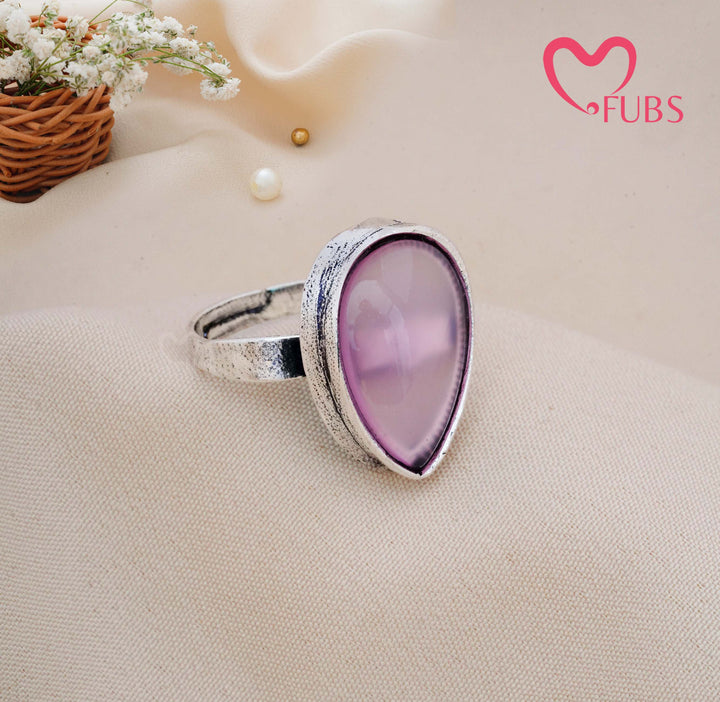 Traditional Oxidised Statement Teardrop Ring