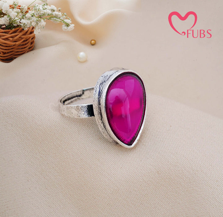 Traditional Oxidised Statement Teardrop Ring