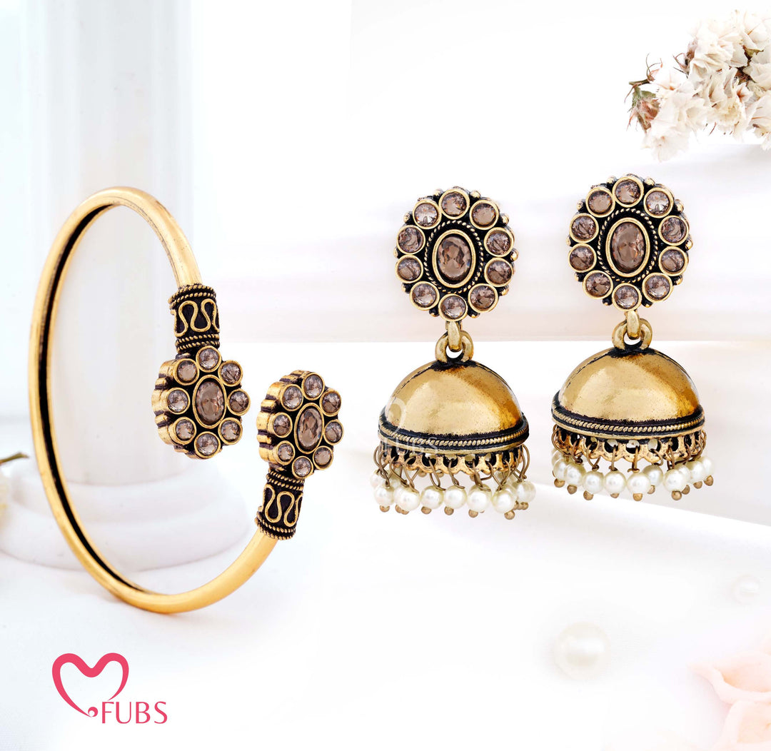 Traditional Jewelry Set – Jhumka Earrings & Bracelet