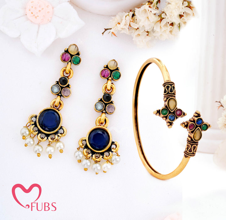 Golden Aura Combo Set - Earring & Bracelet