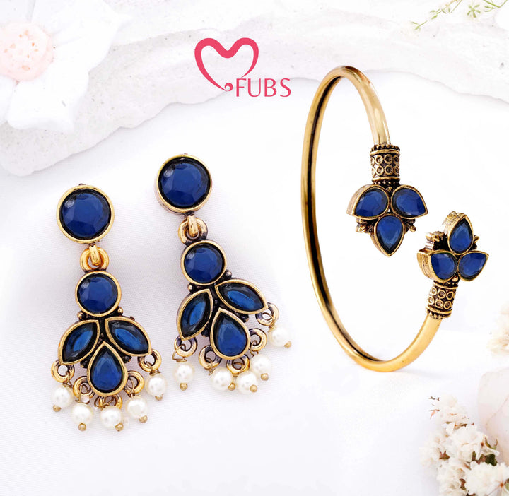 Midnight Blossom Earring Bracelet Combo