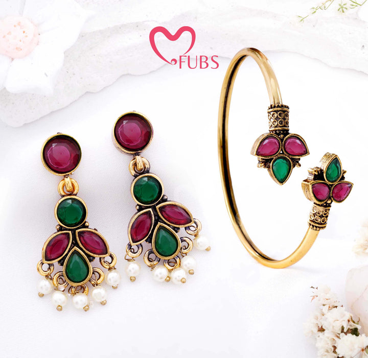 Midnight Blossom Earring Bracelet Combo