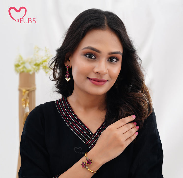 Midnight Blossom Earring Bracelet Combo