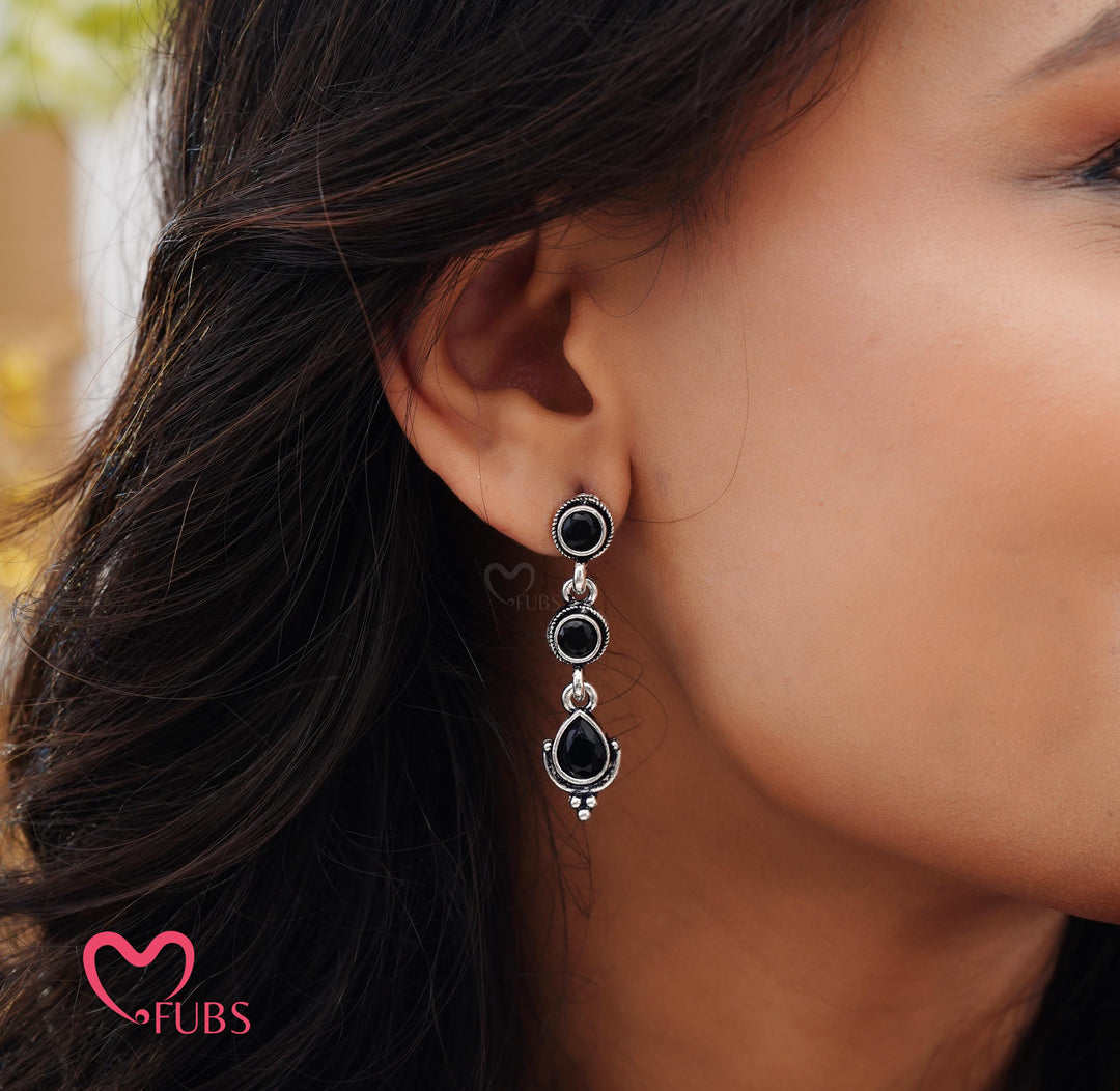 Oxidised Bracelet & Drop Earrings Combo Set