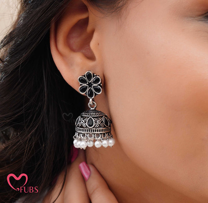 Floral Jhumka & Bracelet Combo Set