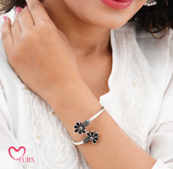 Floral Jhumka & Bracelet Combo Set