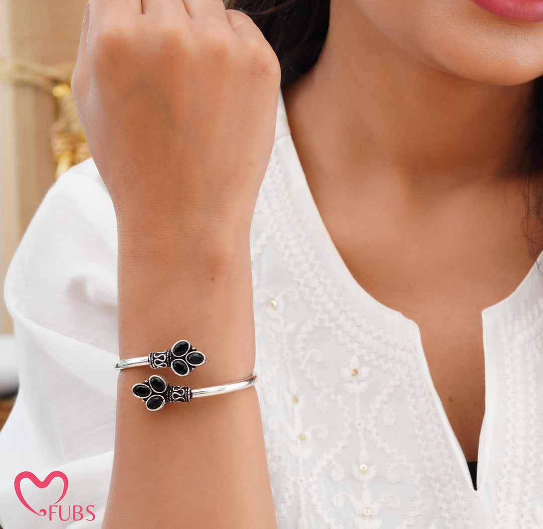 Handcrafted Oxidized Jewelry Combo – Jhumkas & Bracelet