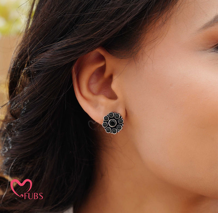 Floral Oxidised Bracelet & Earrings Combo Set