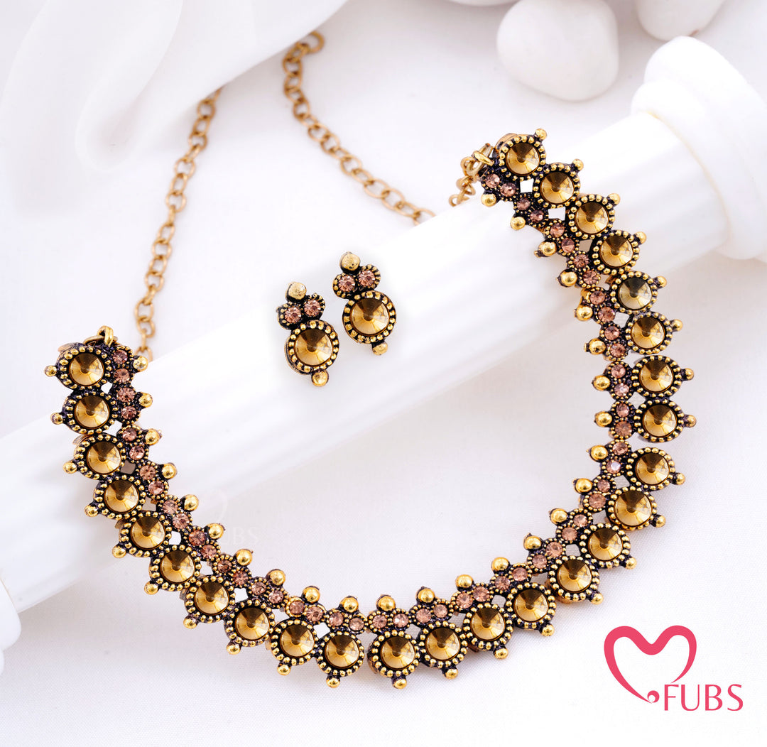 Bridal-Inspired Choker Necklace & Earrings Set