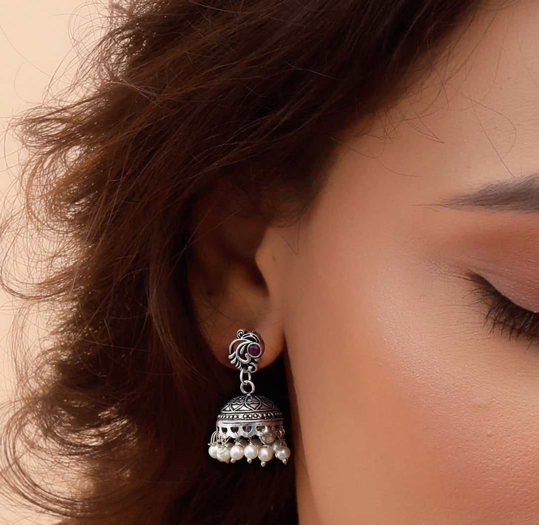 Classic Oxidised Necklace and Jhumka Earrings Combo