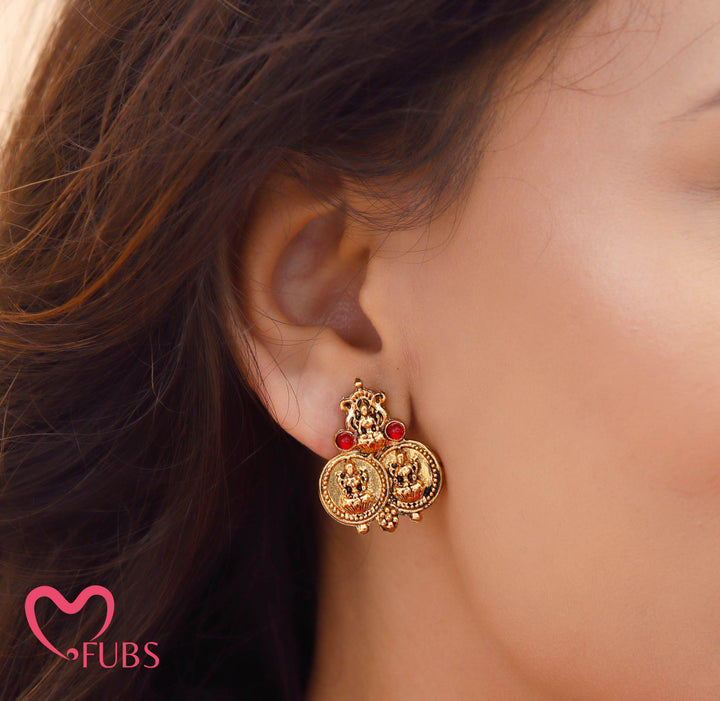 Temple Coin Necklace Set with Earrings