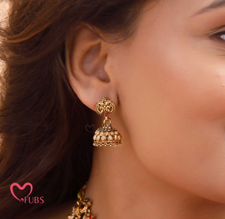 Bridal Jewelry Set – Antique Necklace with Jhumkas