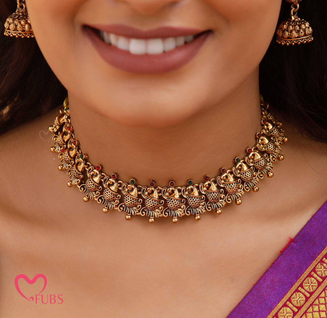 Bridal Jewelry Set – Antique Necklace with Jhumkas