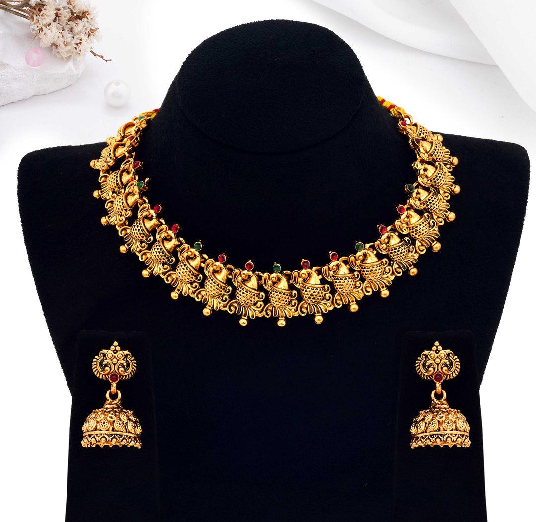 Bridal Jewelry Set – Antique Necklace with Jhumkas