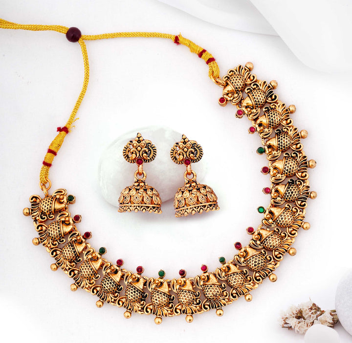 Bridal Jewelry Set – Antique Necklace with Jhumkas