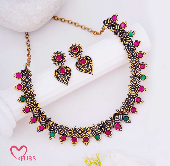 Antique Finish Oxidized Necklace Set for Women