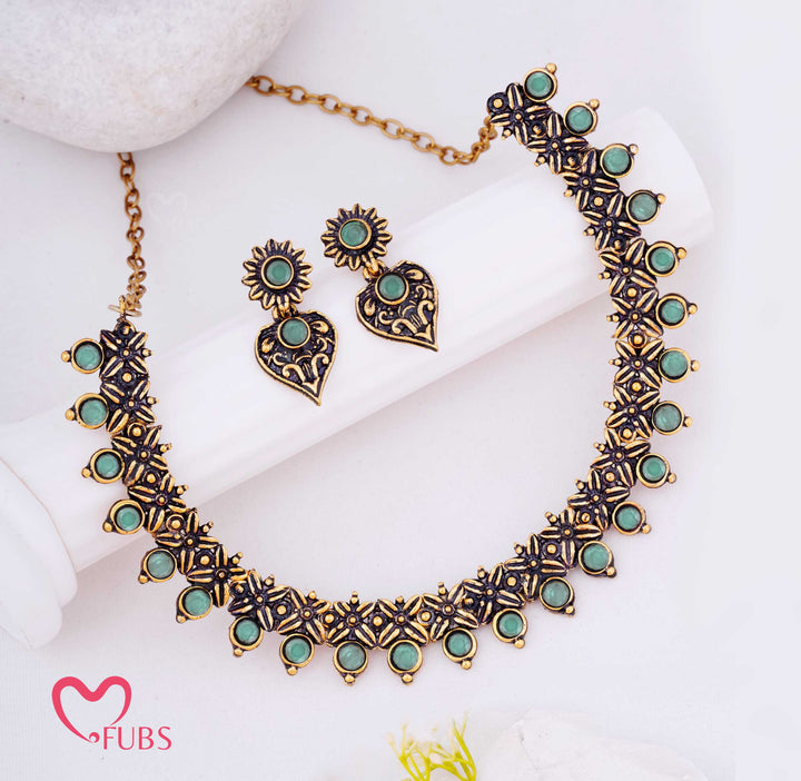 Antique Finish Oxidized Necklace Set for Women