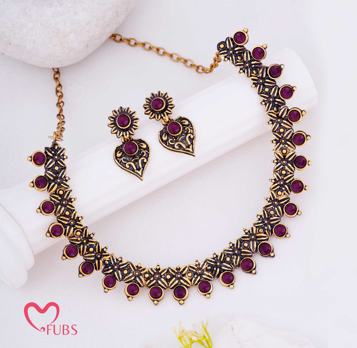 Antique Finish Oxidized Necklace Set for Women