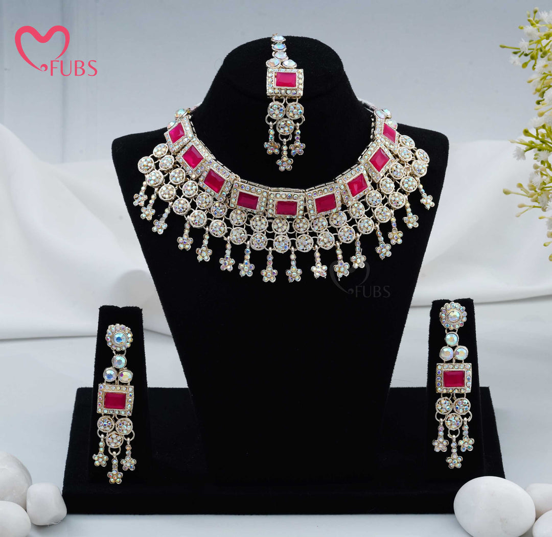 Oxidized Finish Aesthetic Choker Set & Maang Tikka