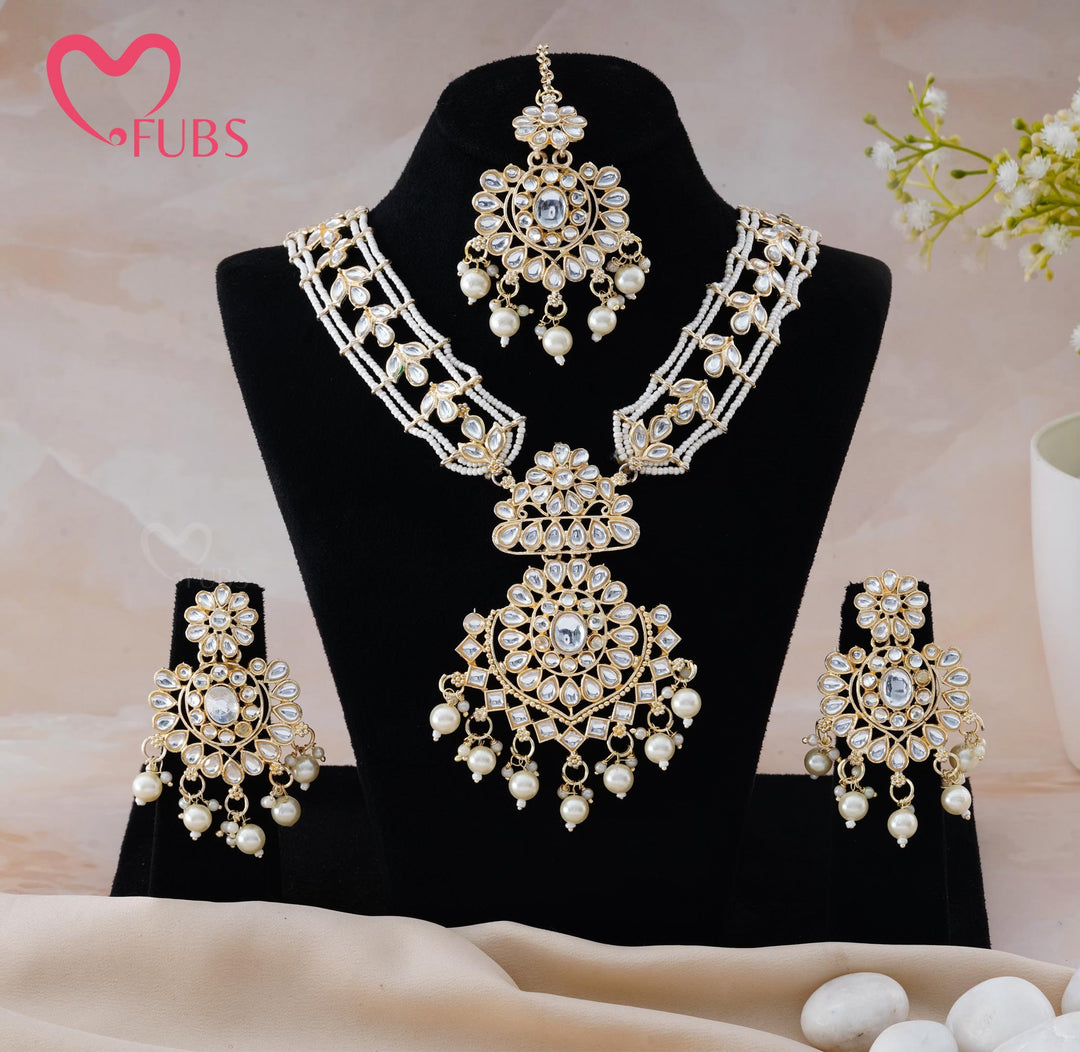 Sultana Heritage Long Pendant Set with Lustrous Multi-Strand Beads