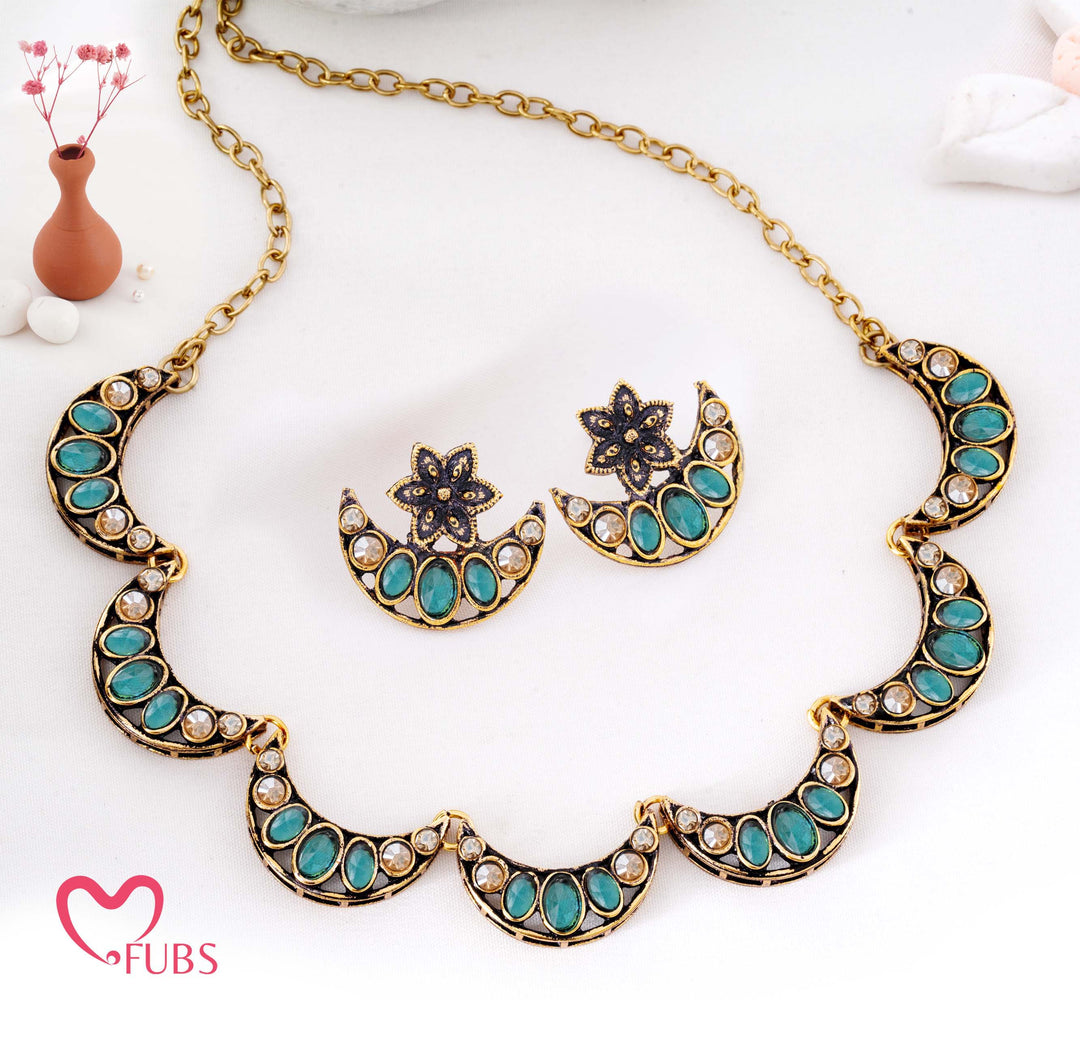 Traditional Chandbali Crescent Choker Set