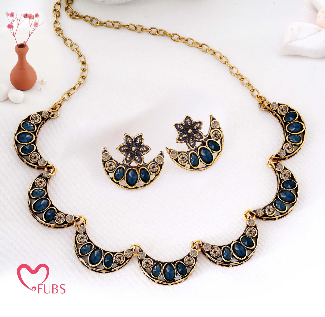 Traditional Chandbali Crescent Choker Set