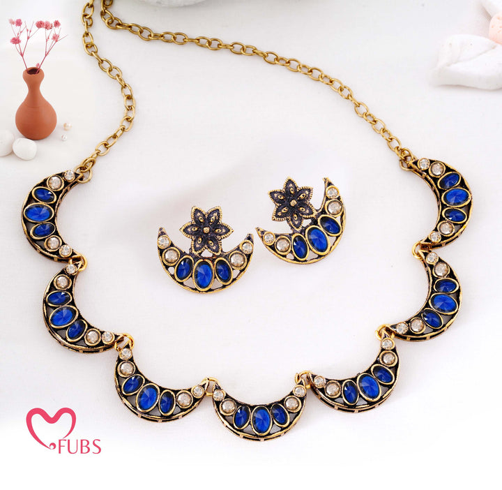 Traditional Chandbali Crescent Choker Set