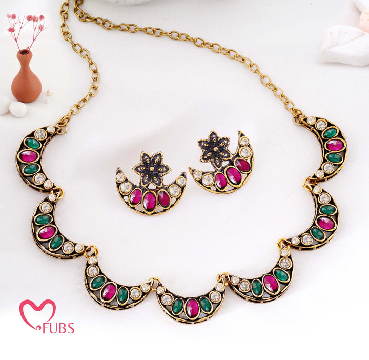 Traditional Chandbali Crescent Choker Set
