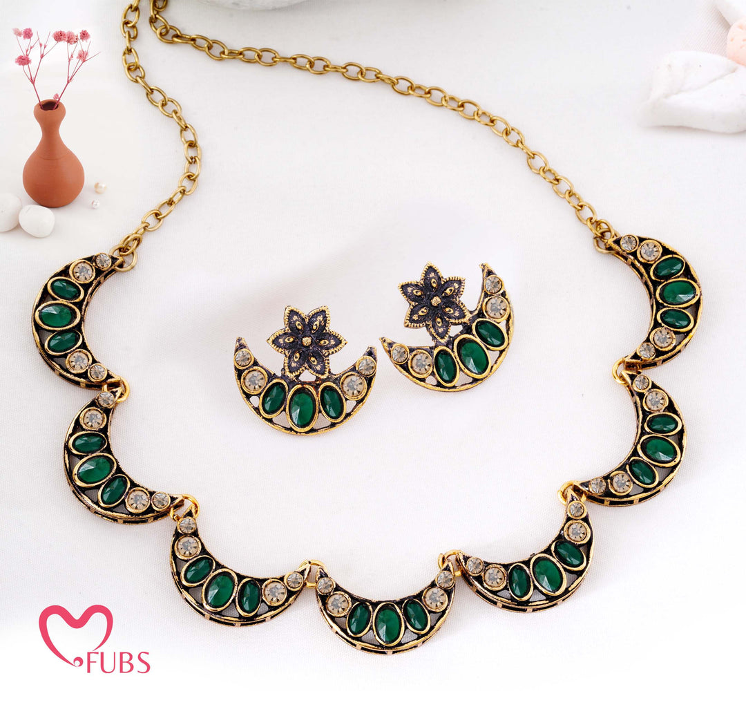 Traditional Chandbali Crescent Choker Set