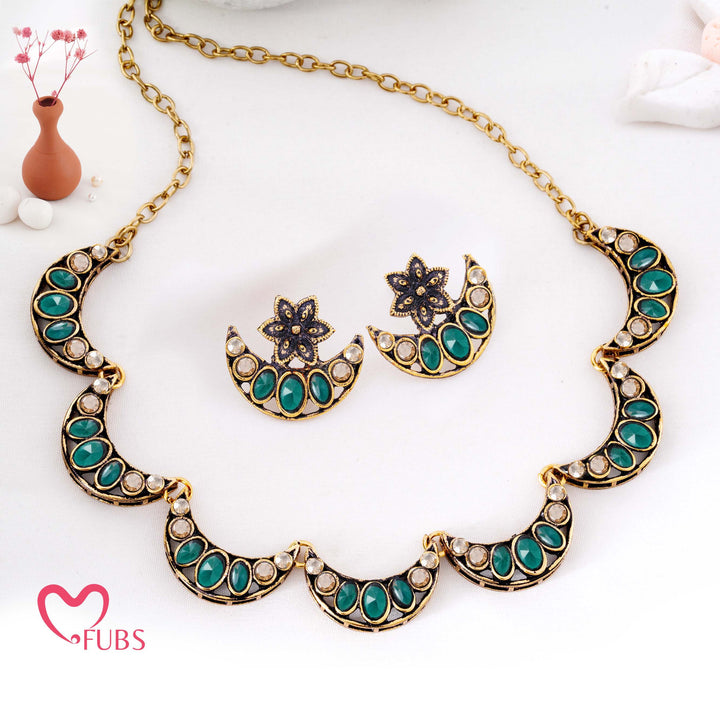 Traditional Chandbali Crescent Choker Set