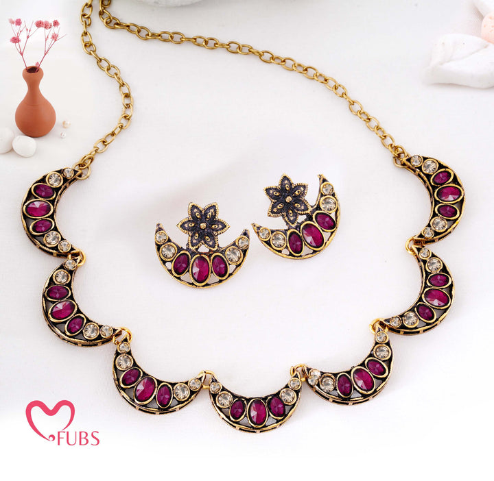 Traditional Chandbali Crescent Choker Set