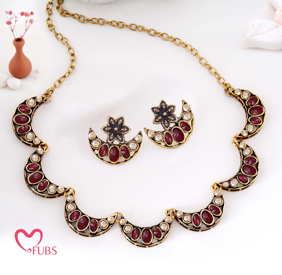 Traditional Chandbali Crescent Choker Set