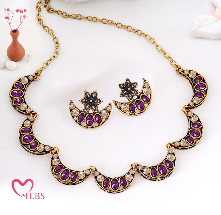 Traditional Chandbali Crescent Choker Set