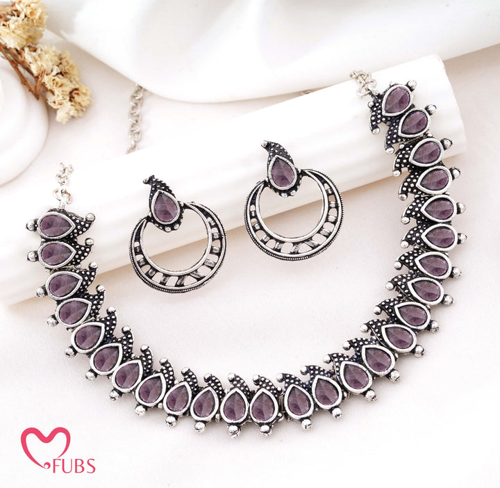 Tribal Style Teardrop Choker Necklace Set