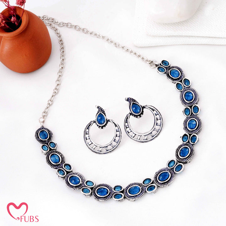 Bohemian Oxidized Choker Necklace Set