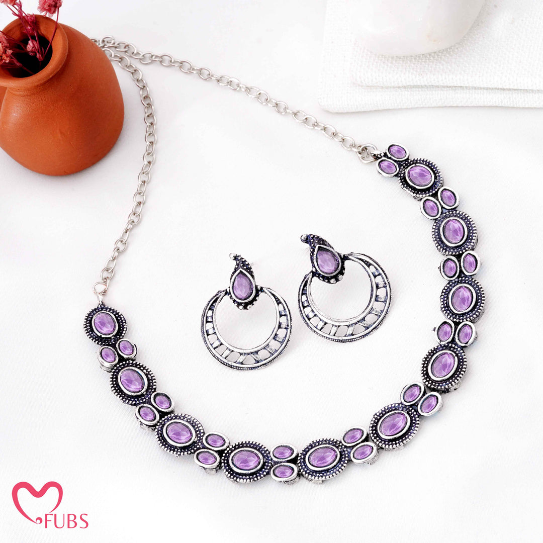 Bohemian Oxidized Choker Necklace Set