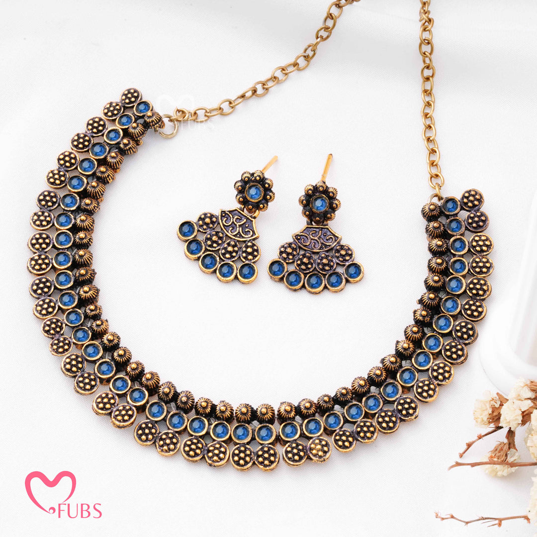 Antique Coin Choker Set - Jet Aesthetic Traditional Jewelry