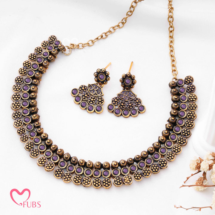 Antique Coin Choker Set - Jet Aesthetic Traditional Jewelry