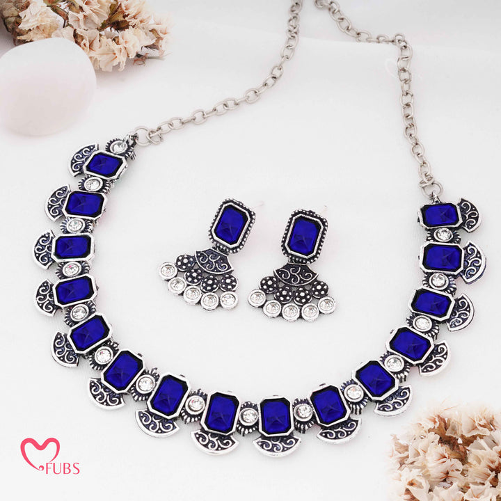 Oxidized Choker Set - Deep Stone Traditional Aesthetic