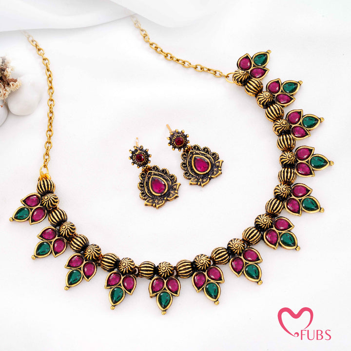 Traditional Antique Matte Gold Plated Drop Earrings