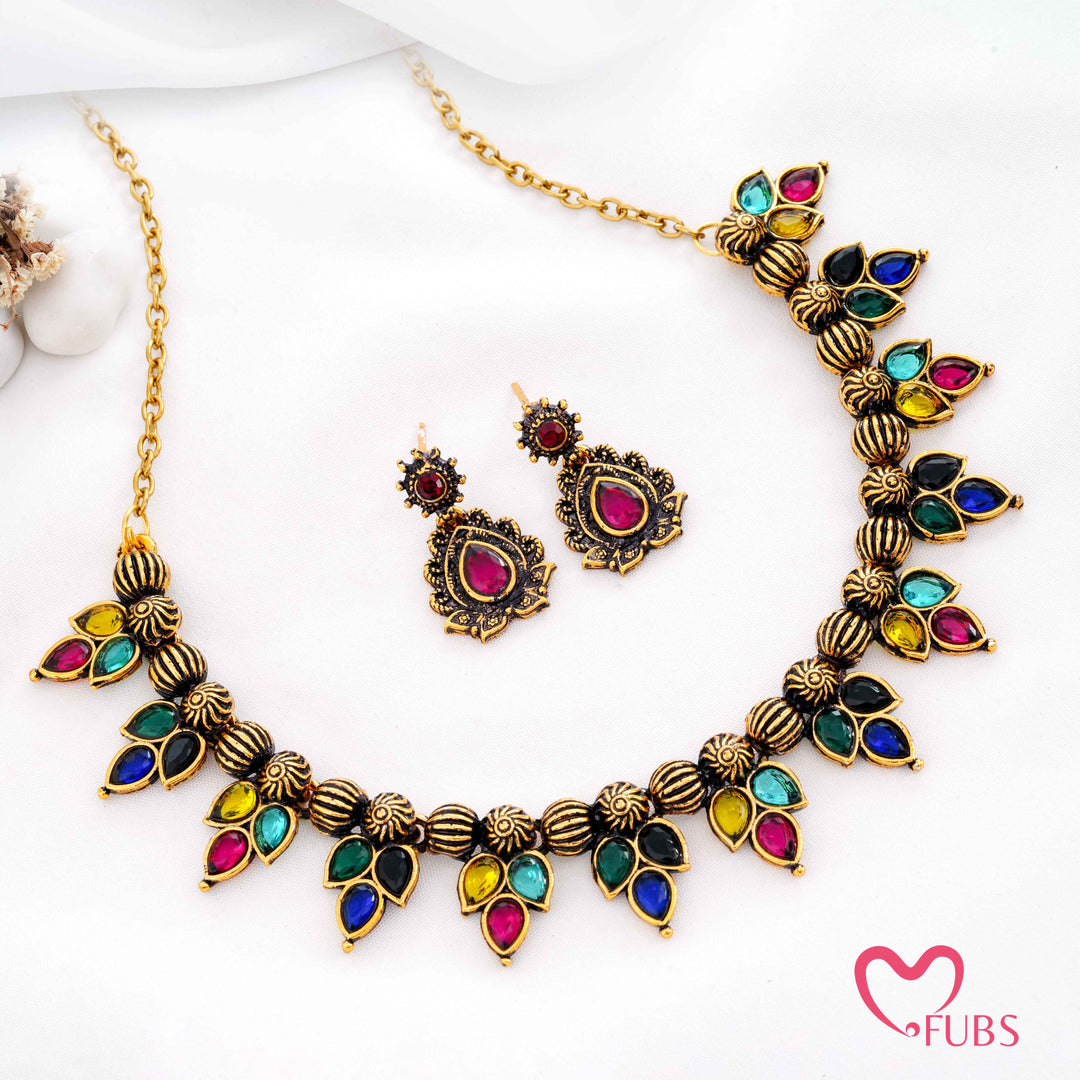 Traditional Antique Matte Gold Plated Drop Earrings