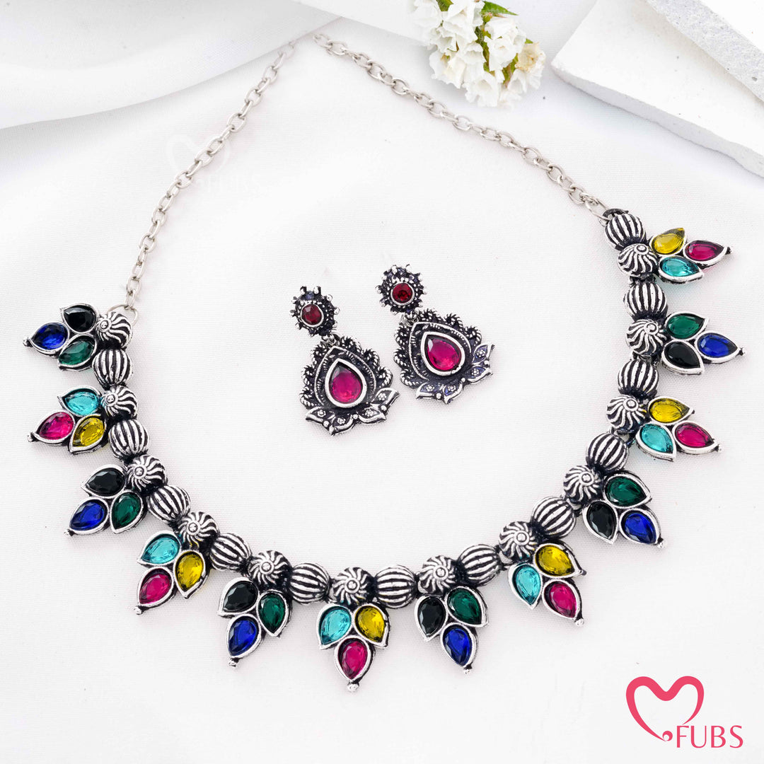 Traditional Antique Matte Silver Plated Drop Earrings