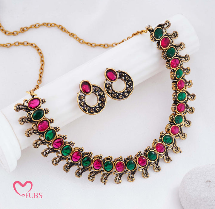 Antique Finish Scrollwork Kemp Necklace