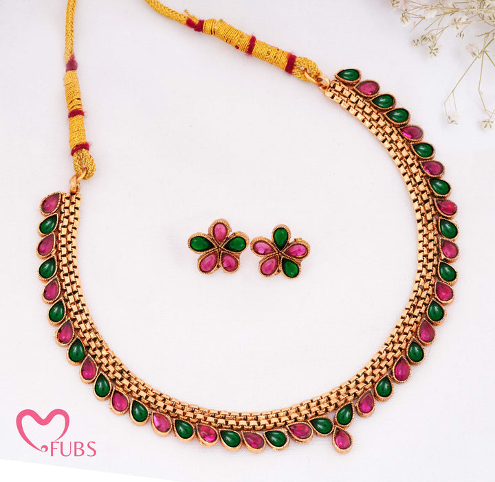 Gold Finish Delicate Teardrop Set - Aesthetic Rosette Studs