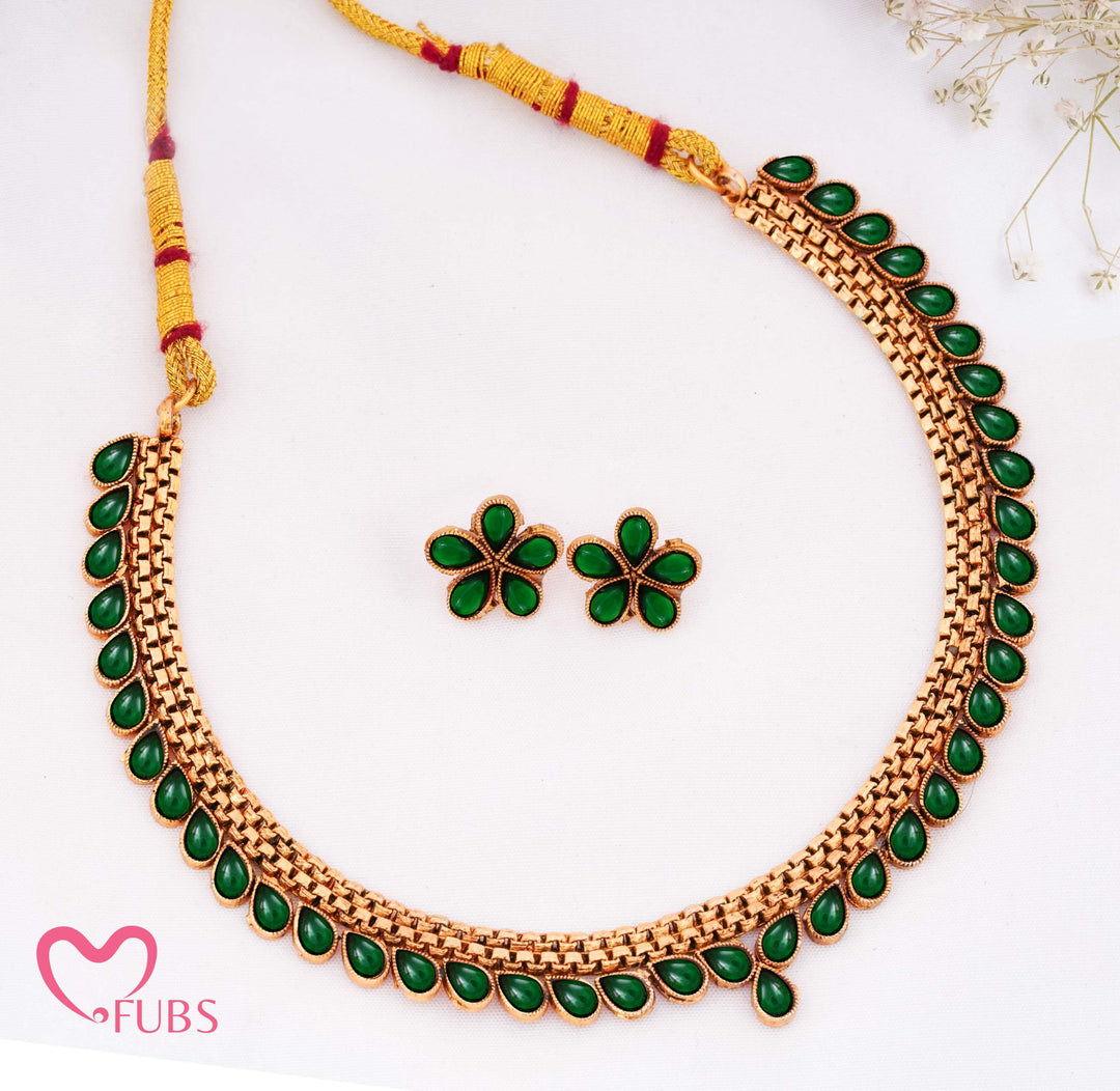 Gold Finish Delicate Teardrop Set - Aesthetic Rosette Studs